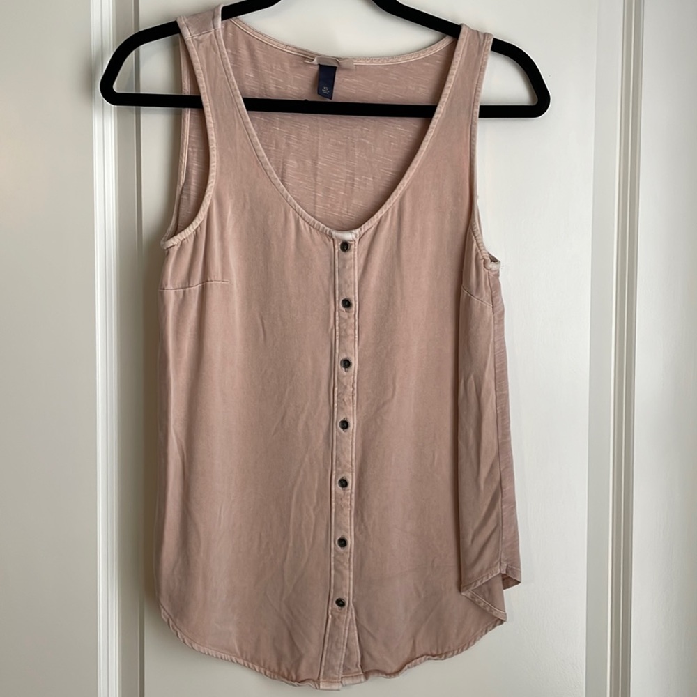 Pink button down tank